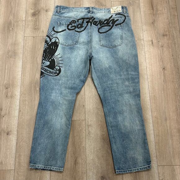 Ed Hardy Death Before Dishonor Denim Jeans size 40 B4 - Picture 4 of 7